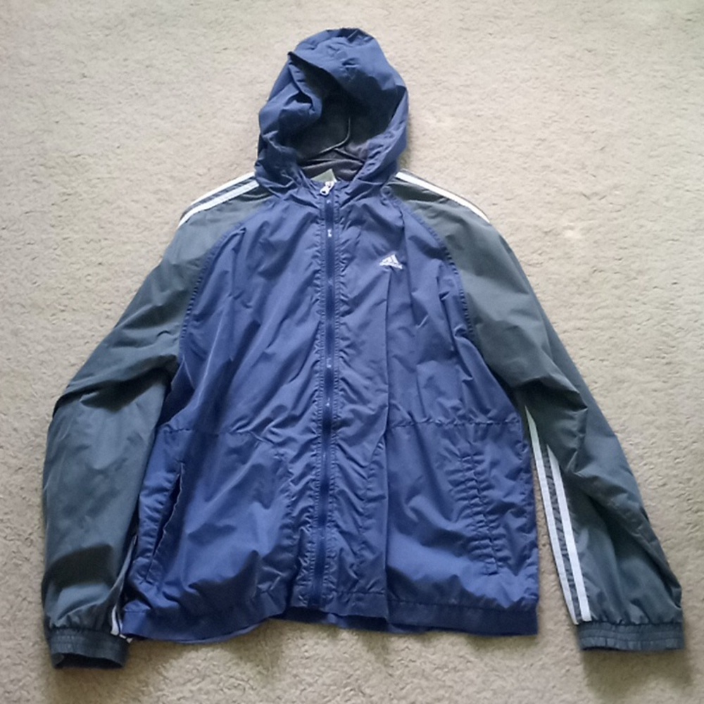 Vintage Adidas Windbreaker With Embroidered Logo Kids 8-20 (Fits Mens Large/XL)